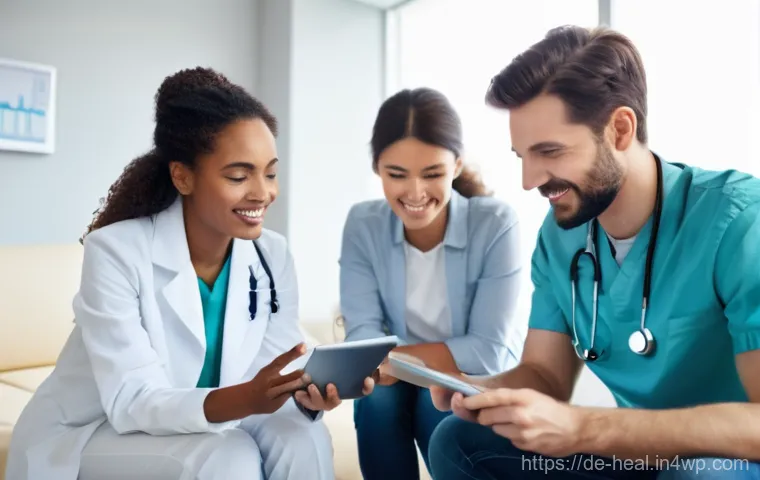 환자 데이터 보호와 개인정보 관리 - **Prompt: Empowered Patient with ePA**
    "A diverse group of adults, including a woman in her 30s,...
