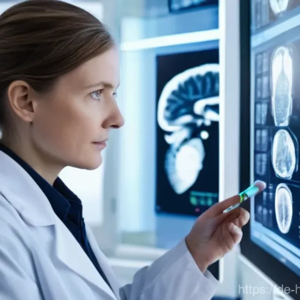 차세대 의료 기술의 투자 기회 - **Prompt:** A mid-30s female German doctor, wearing a crisp white lab coat over professional attire,...