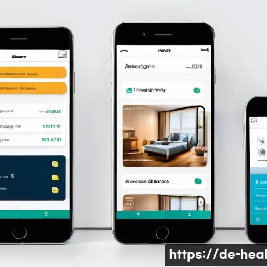원격의료 플랫폼의 선택 기준 - A modern telemedicine platform interface displayed on a smartphone and tablet, showing a clear, user...