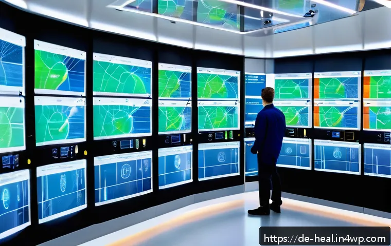 의료 시스템의 지속 가능한 전략 - A modern German hospital energy control room showcasing advanced sustainable technologies: walls lin...