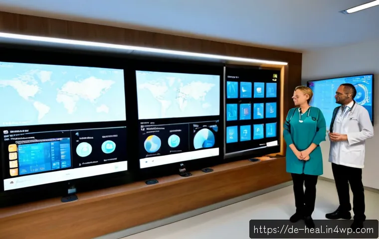 의료 시스템의 혁신적 모델 - Photorealistic modern German hospital innovation hub, diverse medical team including a senior physic...